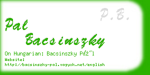 pal bacsinszky business card